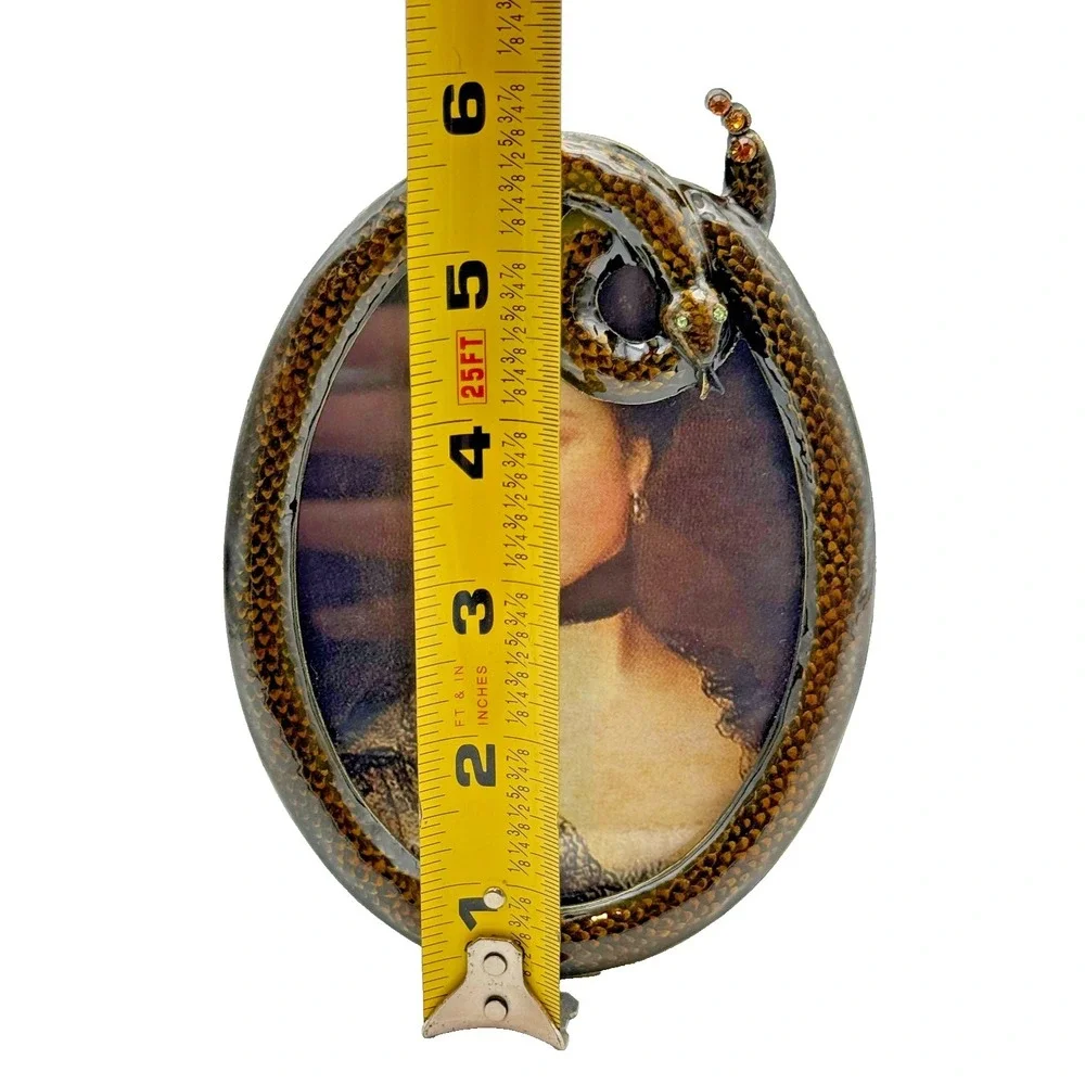 Picture Frame‎ Vintage Snake Oval Mother's Day Gift Gothic Unusual Jeweled Decor